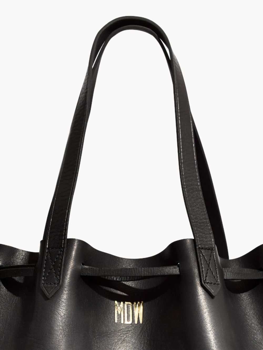 Madewell 100% Leather Black Drawstring Transport Tote - Picture 4 of 8